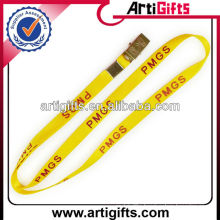 Yellow color nylon neck lanyard decorations